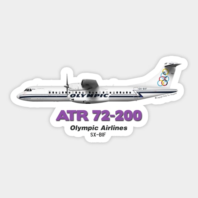 Avions de Transport Régional 72-200 - Olympic Airlines Sticker by TheArtofFlying